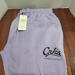 Crooks & Castles Purple Sweatpants with Elastic Waistband